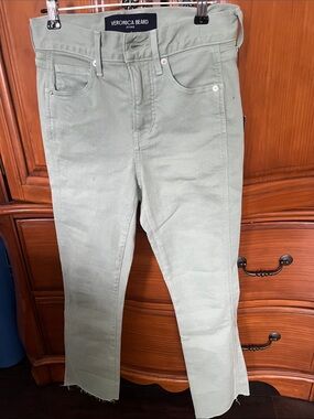 Veronica Beard Light Sage Cropped Jeans